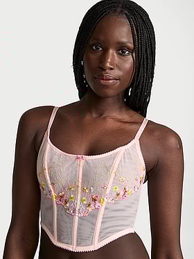 Bloom Embroidery Corset Top