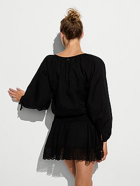 Beachwear Linen Lace-Trim Dress