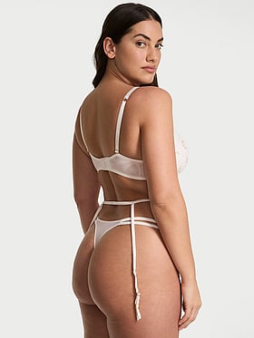 Peony Embroidery Garter Belt