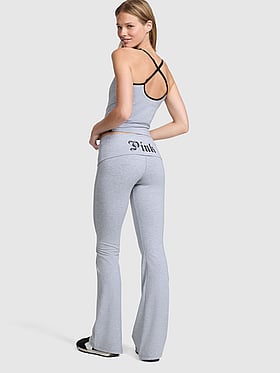 All-Day Cotton Foldover Flare Leggings