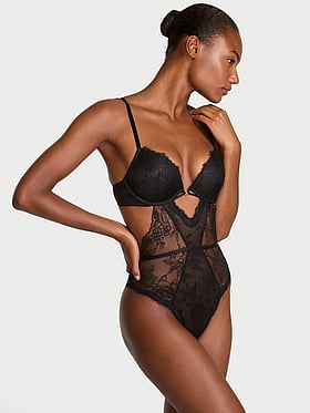 Rose Lace Push-Up Teddy