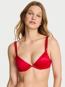 Logo Shine Strap Lightly Lined Low-Cut Demi Bra