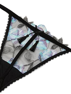 Electric Orchid Embroidery V-String Panty