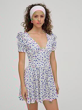 Paulina Puff-Sleeve Mini Dress