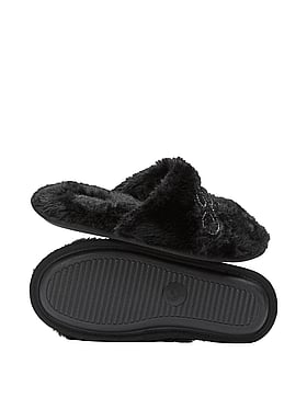 Faux-Fur Closed-Toe Slippers