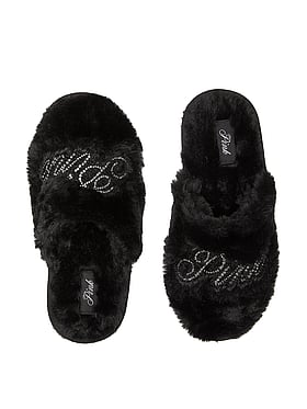 Faux-Fur Closed-Toe Slippers