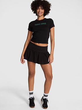 All-Day Cotton Foldover Pleated Skort