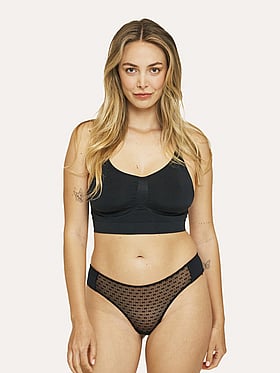 Mesh Velvet Dot Brief Panty
