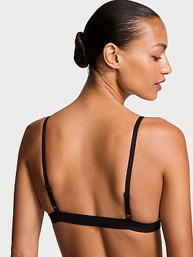 Cotton Shadow Stripe Unlined Triangle Bralette