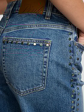 Denim by PINK Mid-Rise Baggy Wide-Leg Jeans