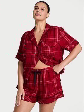 Flannel Short Pajama Set
