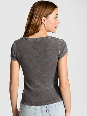 Vintage Ribbed Scoop Tee