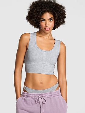 All-Day Cotton Henley Scoop Bra