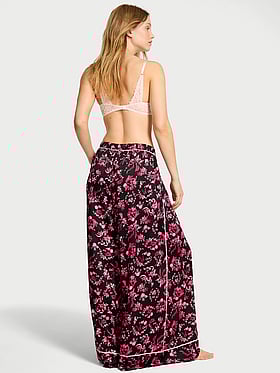 Glazed Satin Palazzo Sleep Pants