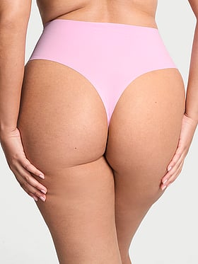 No-Show High-Waist Lace Thong Panty