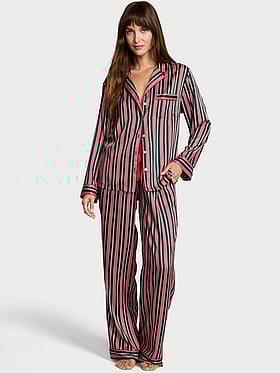 Glazed Satin Long Pajama Set