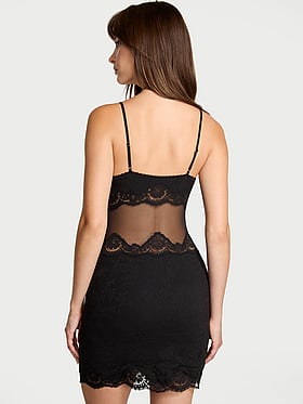 Sheer & Lace Slip Dress