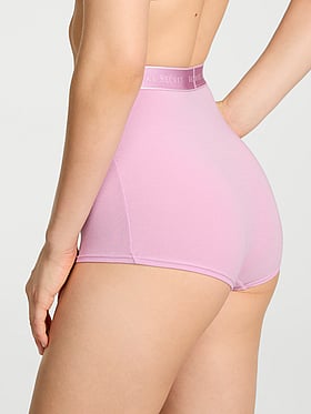 Logo Cotton High-Waist Boyshort Panty