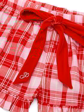 Flannel Boxy Ruffled Pajama Shorts