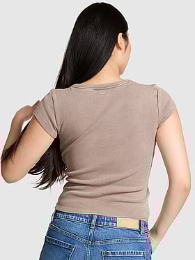 Vintage Ribbed Scoop Tee