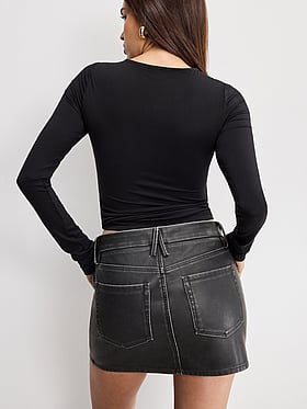 Jersey U-Wire Long-Sleeve Top