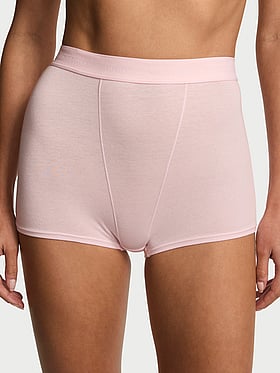 Logo Cotton High-Waist Boyshort Panty