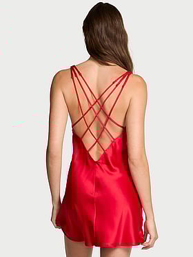 Scattered Shine Strap Satin Strappy-Back Slip