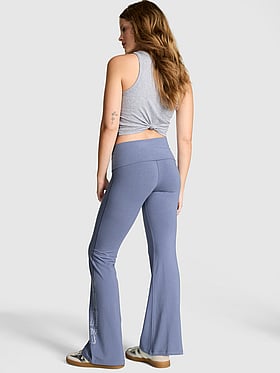 All-Day Cotton Foldover Flare Leggings