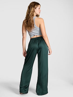 Satin Pull-On Trouser Pants