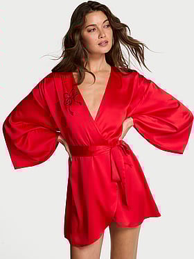 Satin Sparkle Bow Short Robe