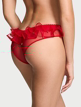 Jingle Belle Ruffled Mesh Cheeky Panty