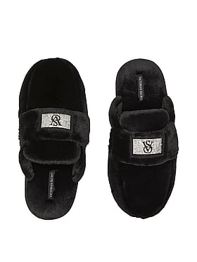 Luxe Plush Shine Patch Slide Slippers