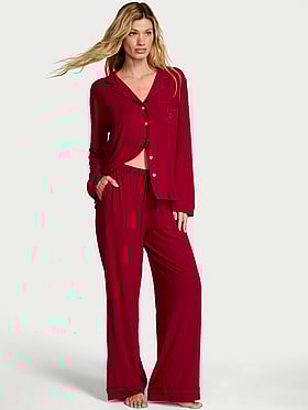 Modal Soft Bow Long Pajama Set