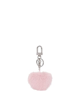 Faux-Fur Heart Keychain Charm
