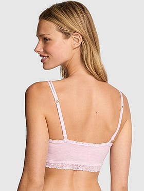 Cotton Lace-Trim Lightly Lined Bralette