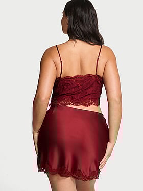 Satin Lace Cami & Mini Skirt Set