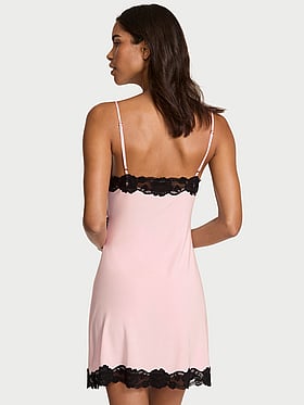 Modal Soft Lace-Trim Mini Slip Dress
