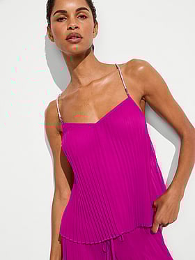 Beachwear Shine Rope Pleated Chiffon Top