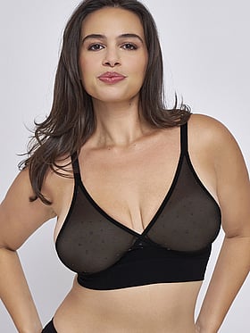 Embellished Mesh Triangle Bralette