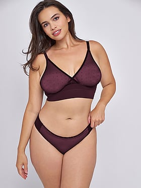 Embellished Mesh Triangle Bralette