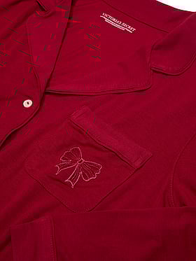 Modal Soft Bow Long Pajama Set