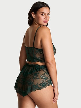 Rose Lace Shimmer Cami & Shorts Set