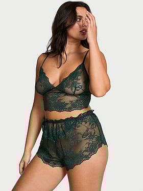 Rose Lace Shimmer Cami & Shorts Set