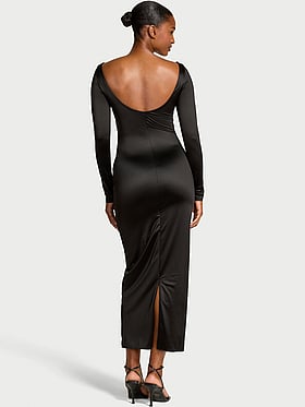 SoSleek™ Long-Sleeve Low-Back Maxi Dress