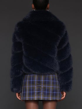 Luxe Faux-Fur Paneled Coat