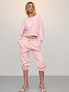 Obsessed Terry Crop Crewneck Sweatshirt