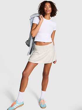 Buy Campus Terry™ Flirty Skort, Snow Heather - Order Bottoms