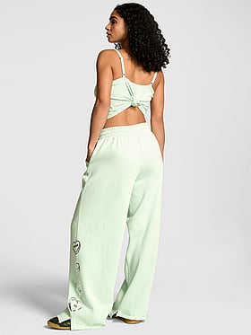 Campus Fleece Wide-Leg Split-Hem Sweatpants