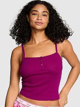 Pointelle Henley Cami