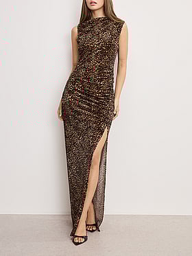 Velvet High Neck Maxi Dress